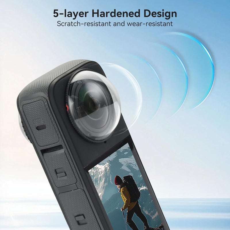 UTEBIT Premium Lens Guards for Insta360 X4, 10H Hardness, 92% Transmittance, Anti-Scratch Transparency Tempered Glass Lens Protectors - Image 4